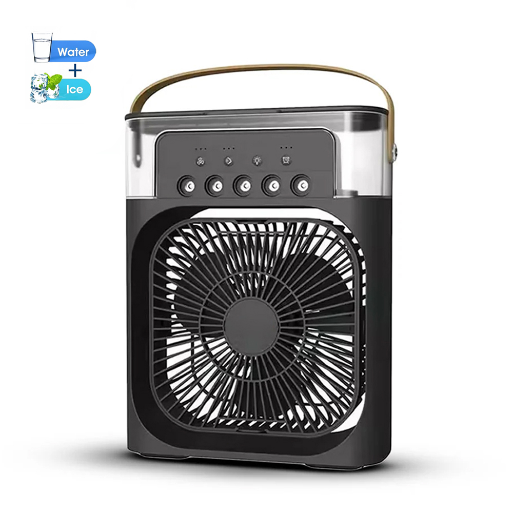 ACF01 4-in-1 Smart Home Portable Electric Fan with LED Night Light USB Operated Water Mist Air Conditioner Humidifier
