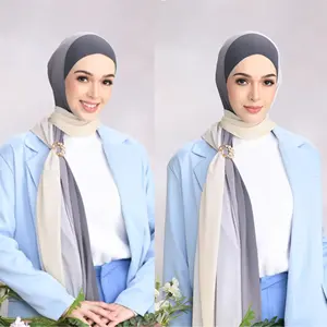 High Quality Low Cost Digital Printed Crush Chiffon Fabric Ombre Scarf hijab For Women Islamic Wear