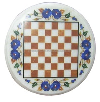 Pietra Dura Incrustation Art Chess Design table Table basse incrustée de pierre de marbre pour salon ou salle à manger à la maison