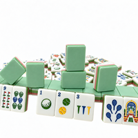 Jeu de Mahjong américain avec motifs de golf et de palmiers, 160 tuiles en acrylique vert menthe pour clubs et soirées de jeu à quatre joueurs