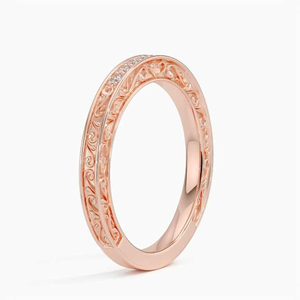 Anillo de Oro Floral con Diamantes Cultivados en Laboratorio, Estilo Vintage para Mujer, Oro Rosa, Blanco y Amarillo de 14K, Anillo de Boda de Lujo Apilable, Hecho a Medida - Product Image 2