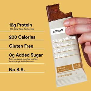 RXBAR Protein <b>Bars</b>, Protein <b>Snack</b>, <b>Snack</b> <b>Bars</b>, Coconut Chocolate, 22oz Box (12 Count) - Product Image 2