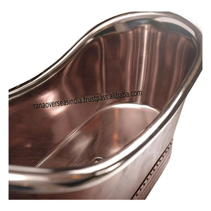 Baignoire créative et brillante en cuivre Baignoire de trempage de luxe pour les centres de relaxation et les intérieurs de maison Forme et taille personnalisées au meilleur prix - Product Image 2