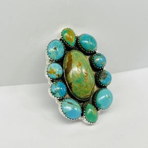 Bague Turquoise Verte Bague en Argent Sterling 925 Bague Artisanale Bague Bohème Bague Designer Bague Turquoise Bague Femme - Product Image 2