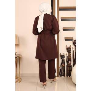 ชุดลำลองผ้าลินินคอตตอน 2 ชิ้น ยี่ห้อ Inci สำหรับผู้หญิง ไซส์ XS เสื้อและกางเกงขายาว ชุดกีฬาทอผ้าสำหรับฤดูใบไม้ร่วง ทรงหลวม - Product Image 5