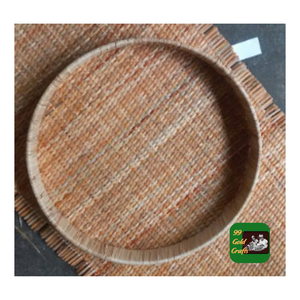 BANDEJA DE RATÁN DE BAMBÚ ÚNICA HECHA A MANO PARA SERVIR COMIDA TÉ CAFÉ PAN FRUTA Y DECORACIÓN DE MESA INTERIOR - Product Image 2