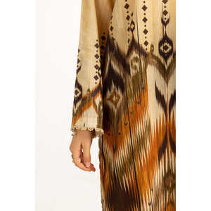 ชุดสูทผ้าลอนพิมพ์ลายมัสตาร์ด 3 ชิ้นสำหรับผู้หญิง สไตล์ลำลอง สวยหรู ทันสมัย ความยาวระดับเข่า ประดับเพชร ไซส์ XS ระบายอากาศได้ดี เหมาะสำหรับใส่กลางวันหรืองานเลี้ยงอาหารค่ำ รับผลิตแบบ OEM/ODM - Product Image 4