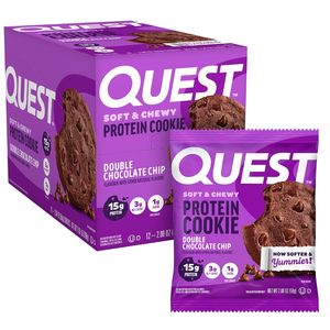Galleta de Proteína Suave y Masticable Quest – Doble Chispas de Chocolate (paquete de 12) - Product Image 1