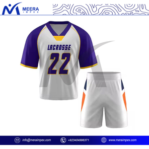 Respirant Séchage Rapide Hommes Lacrosse Uniforme Ensemble Logo Personnalisé Équipe Jersey Shorts Kit Club Match Formation Sportswear En Gros - Product Image 2