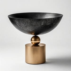 Bol de table en or CrownRoot bol de service en forme ronde personnalisée pour la décoration de service de mariage d'hôtel à la maison - Product Image 5