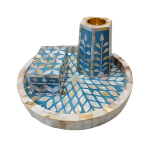 Brûleur d'encens en bois parfumé électrique traditionnel Pvt Ltd pour Ramadan Brûleur Bakhoor intérieur à motif floral avec incrustation d'os arabe - Product Image 3