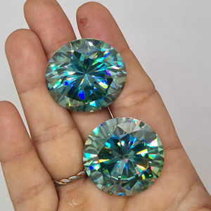 เพชรโมอิสซาไนต์ทรงกลมสีฟ้าอ่อนสำหรับทำเครื่องประดับ - Product Image 6