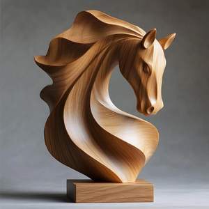 งานประติมากรรมไม้ทำมือที่ไม่เหมือนใครสำหรับตกแต่งบ้าน ผลิตโดยช่างฝีมือผู้เชี่ยวชาญ - Product Image 6