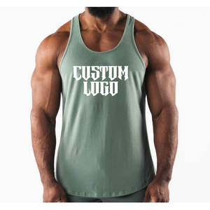 Custom Sleeveless <b>Gym</b> Tank Top <b>Mens</b> Fitness Bodybuilding Moisture Wicking <b>Vest</b> Spandex Muscle Stringer Stylish Printed Back - Product Image 1