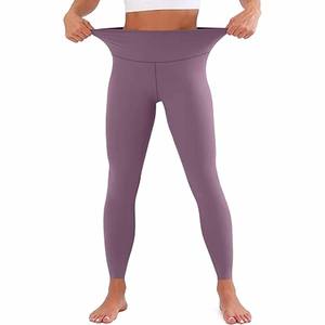 New Design Custom Logo Elastic Nylon Plus Size High Waist Tight Sport No T-line <b>Nude</b> Feel Sport Yoga Gym Women Leggings - Product Image 5