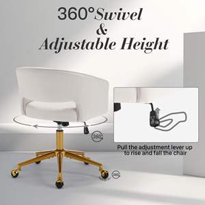 Sedie da <span class=keywords><strong>scrivania</strong></span> moderne in velluto sedia girevole regolabile in altezza con Base dorata - Product Image 3