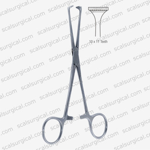 Allis Adair Pince à saisir les intestins et les tissus Tiges longues avec bouts larges Pince en acier pour un accès profond aux tissus épais - Product Image 6