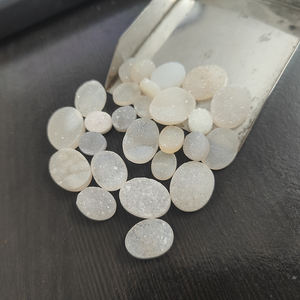 26 Pcs Blanc Druzy 11x9mm à 20x15mm Ovale Cabochon 214.55 Cts Lot Iroc Ventes Haute Qualité Calibré Lâche Gemstone Plat US $171 - Product Image 2