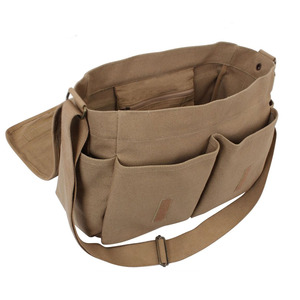 กระเป๋าเอกสารผ้าใบเคลือบแว็กซ์หนังแท้ขนาด XL แนววินเทจมีซิปกระเป๋าแมสเซนเจอร์สำหรับผู้ชายผู้หญิงทันสมัยสไตล์พกพา - Product Image 2