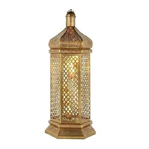 Metal <b>Antique</b> Colorful Mini Moroccan Lantern European Unique New Design Lanterns Gold Plated Cylindrical Shape Wire Design Home - Product Image 5