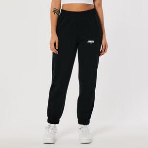 Pantalones Deportivos Holgados de Diseño Personalizado, Cintura Elástica, Tiro Medio, Casuales, para Mujer, Pantalones Largos para Correr, 380 Gsm, Lavados, 100% Algodón, Antibolitas - Product Image 2