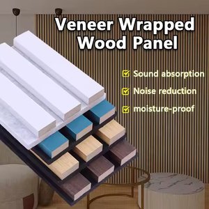 Panel de pared insonorizado decorativo PET de fibra de poliéster 100% rectangular para sala de estar de Hotel y apartamento con acabado de madera de caucho - Product Image 5