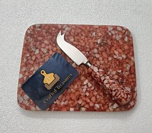 Best Selling Cheese Cutting Board With Butter Knives <b>Set</b> Resin & embedded stones Design cheese Platter Kitchenware Cutting Tool - Product Image 5