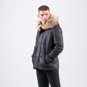Premium Men's Genuine Leather Winter Jacket Waterproof Windproof High Street Style Cotton Lining Comfort Durability Everyday - Product Image 5