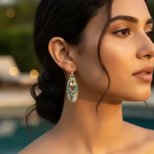 Pendientes de Plata 925 con Piedras Preciosas para Mujer, Joyería de Moda con Piedra de Peridoto - Product Image 2