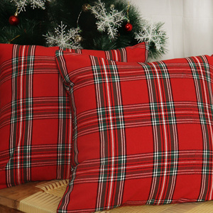 <b>Christmas</b> Plaid Scottish Red and Green Tartan Throw Pillow <b>Covers</b> 18x18 Inch Decorative <b>Cushion</b> Case for Farmhouse Holiday Decor - Product Image 3