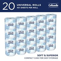 Papier toilette standard Cottonelle Professional 2 plis, 4" x 4", 451 feuilles/rouleau, 20 rouleaux/caisse (13135)