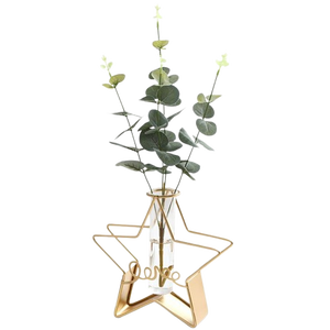 แจกันดอกไม้หลอดแก้วไฮโดรโปนิกส์ดีไซน์แบบมินิมอลใช้ในงานแต่งงานขาตั้งโลหะแจกันพืชหรูหราสำหรับบ้าน - Product Image 3