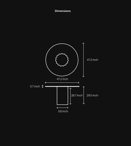 Table minimaliste moderne en marbre Base en bois Design minimaliste élégant et élégant Idéal pour la maison, le bureau ou le salon de l'Inde - Product Image 4