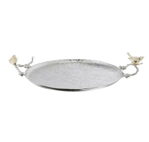 Bandeja metálica de mesa para cena, bandeja de servicio con acabado plateado para boda y cena, bandeja de desayuno para comida y café - Product Image 5