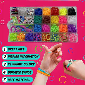 1500 टुकड़े बहु-कार्यात्मक हैंडक्राफ्ट लूम रबर बैंड बुनाई diy कंगन बनाने की किट - Product Image 2