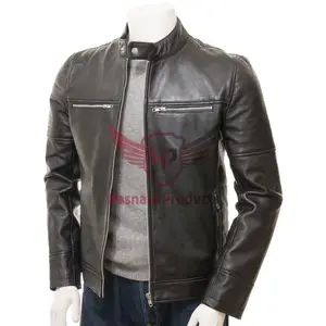 Veste de motard en cuir noir pour homme-Personnalisez votre look avec un artisanat de précision Veste en cuir de style
