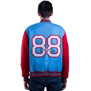 Veste universitaire personnalisée en laine et manches en cuir blanc véritable Veste Letterman de baseball respirante du Pakistan - Product Image 2