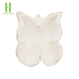 BEST SELLER Porte-bougie en bois, support à bougie en bois d'acacia de qualité supérieure, bol en forme de papillon, article décoratif en provenance du Vietnam - Product Image 2