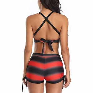 Bikinis d'été noirs en triangle pour femmes, maillots de bain à décolleté dos nu, vêtements de plage, bas de string sexy avec logo personnalisé, vente en gros - Product Image 2