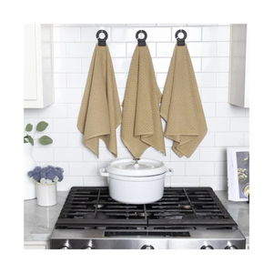 Serviettes de cuisine en coton biologique brodées à la main, motif golf, 400-500 GSM, tissage slub, biodégradables, écologiques, antimicrobiennes, durables - Product Image 6