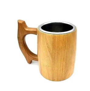 Vintage Wood Beer Mug and Breakfast Milk Tea Coffee <b>Reusable</b> Natural Wooden Mugs and Hot Sale Product - Product Image 1