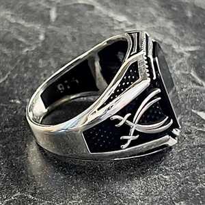 Anillo de Plata Hecho a Mano con Ónix Negro, Diseño de Espada Zulfiqar, Joyería Islámica, Anillo de Regalo para Hombre, Coleccionable Cultural - Product Image 5