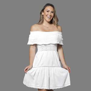 Happy Queens femmes solide imprimé plage Mini robe & bohème Mini coton indien midi élégant bohème robes courtes personnalisées - Product Image 2