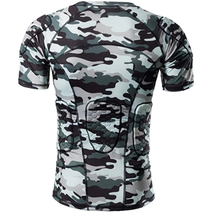 Camiseta de camuflaje para hombre transpirable 90% poliéster 10% Spandex camisa de compresión verano gimnasio sudor absorbente ropa protectora para correr - Product Image 2