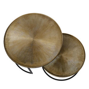 Juego de mesa de centro de lujo Villa Hotel de 2 piezas muebles redondos de buena calidad para sala de estar y dormitorio - Product Image 3