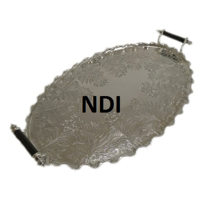 Bandeja de servicio de tendencia superior Vajilla Catering Bandeja de metal para servir Diseño personalizado Uso para fiesta de boda Desayuno Bandeja de metal para servir - Product Image 3
