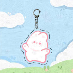 Conçu sur mesure en forme d'animal Mica porte-clés personnalisé enfants Anime jouet décorations - Product Image 1