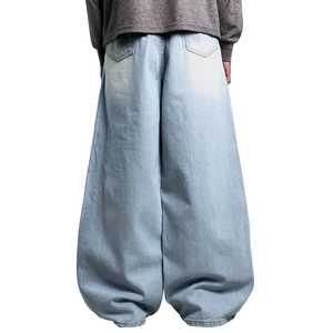 Streetwear <b>Trousers</b> Casual Denim Jeans Washed Fade Wide Leg Jeans <b>for</b> <b>Men</b> Baggy Pants Unisex Oversized <b>Loose</b> Denim Jeans Pants - Product Image 2
