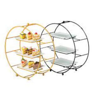 Support à cupcakes en métal finition bronze antique avec détails de découpe complexes pour des présentations de desserts intemporelles - Product Image 1