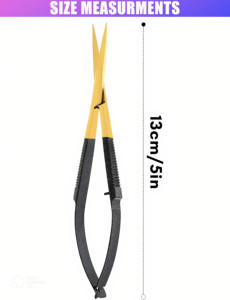 Ciseaux de manucure spécialisés en or noir de haute qualité coupe de fil précise pointe pointue en acier inoxydable incurvée pour une utilisation en beauté - Product Image 2